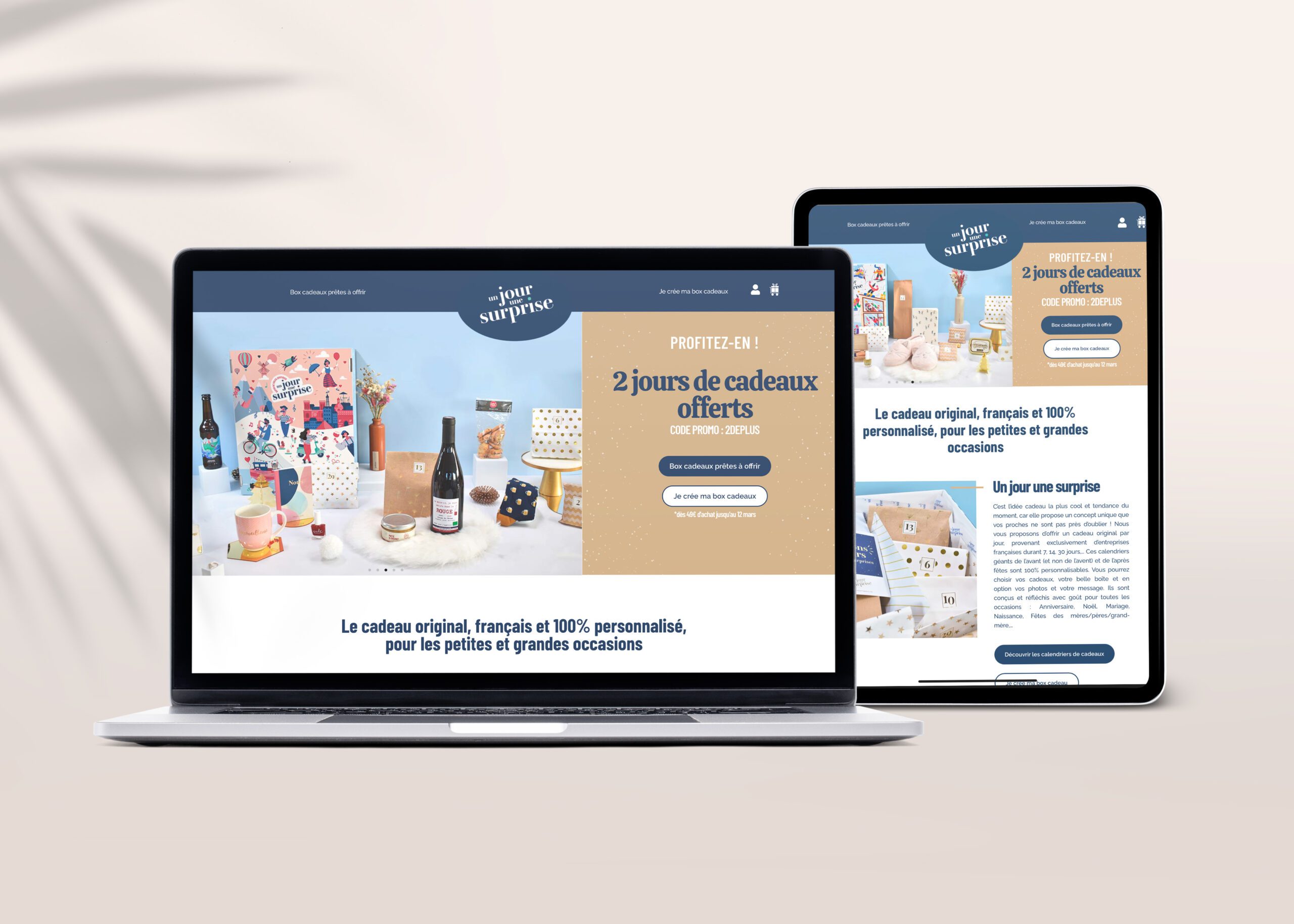 Webdesign et réalisation de site internet "Un jour une surprise" à Dijon